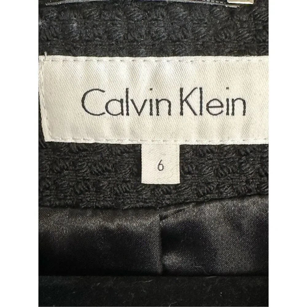 Calvin Klein black coat size 6 with removable knit sleeves
